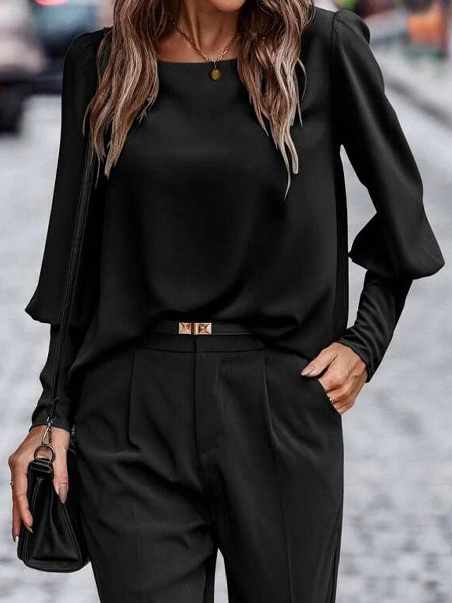 Sophisticated Buttons Blouse with Puffed Sleeves Sophisticated Buttons Blouse with Puffed Sleeves