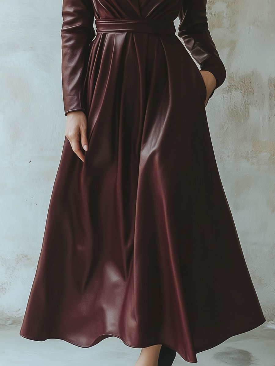 Chic Burgundy Leather Dress Chic Burgundy Leather Dress