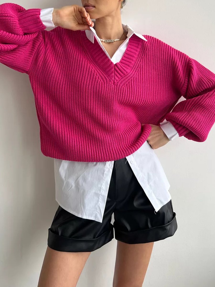 V-neck Sweater Available In Multiple Colors V-neck Sweater Available In Multiple Colors
