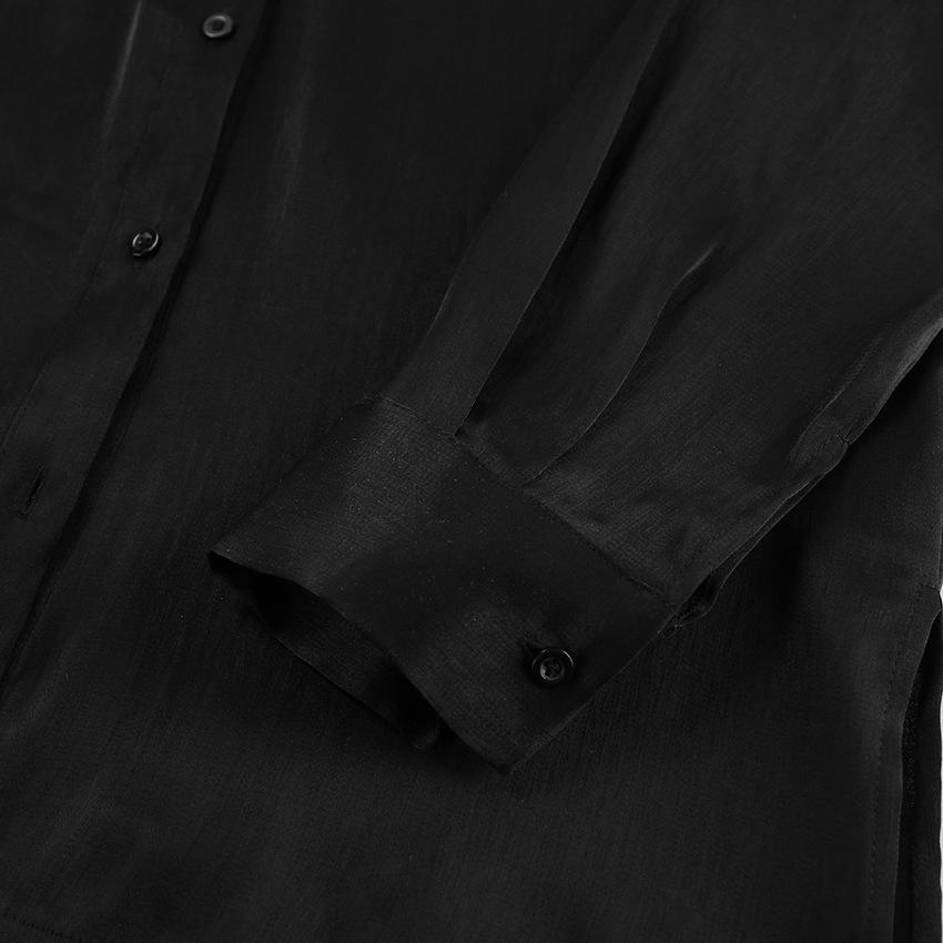 Silk Black Button-Up Blouse Silk Black Button-Up Blouse