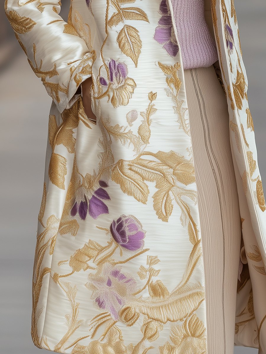 Ivory Blossom Jacquard Coat Ivory Blossom Jacquard Coat