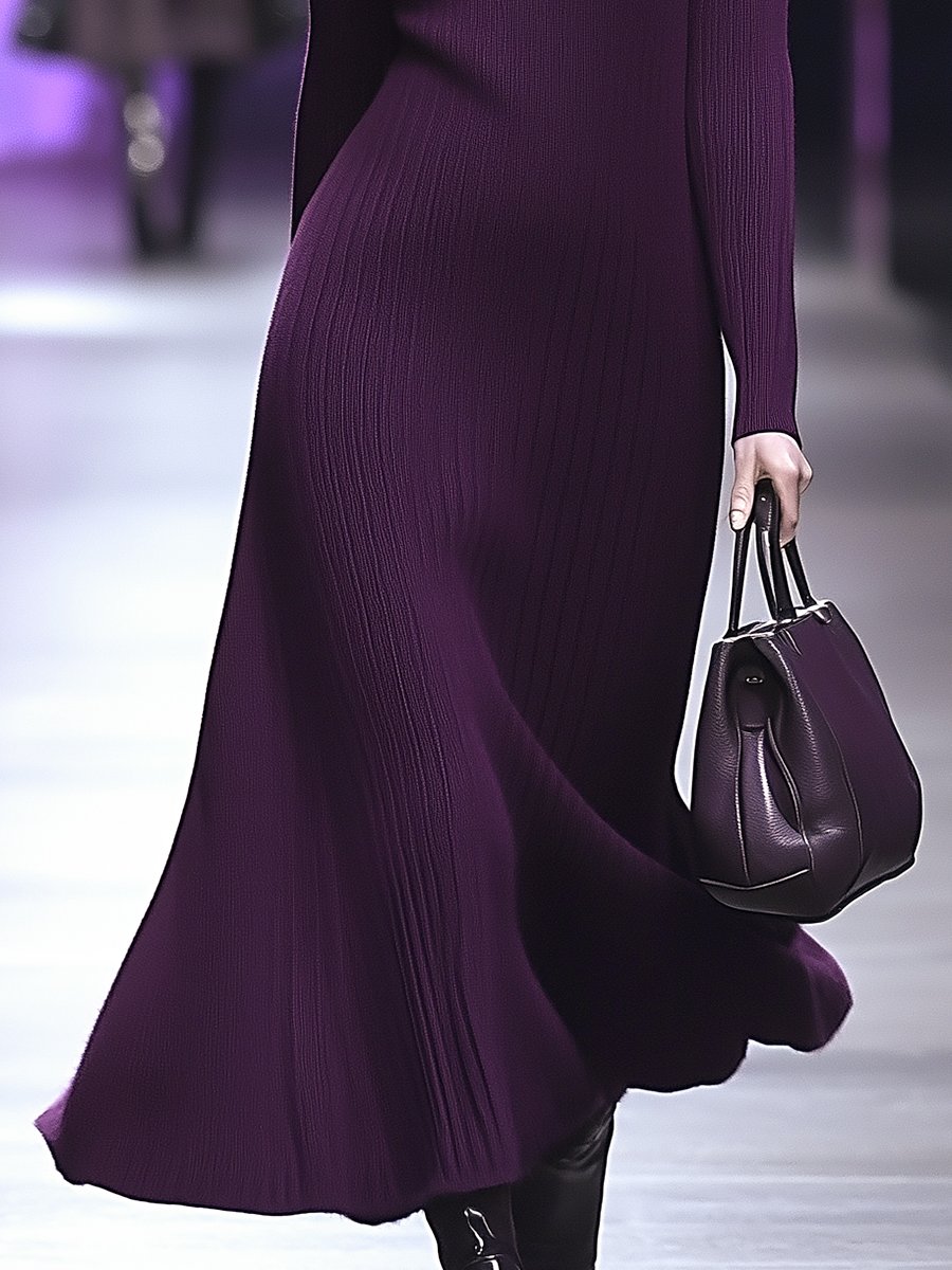Classic Purple Turtleneck Dress Classic Purple Turtleneck Dress