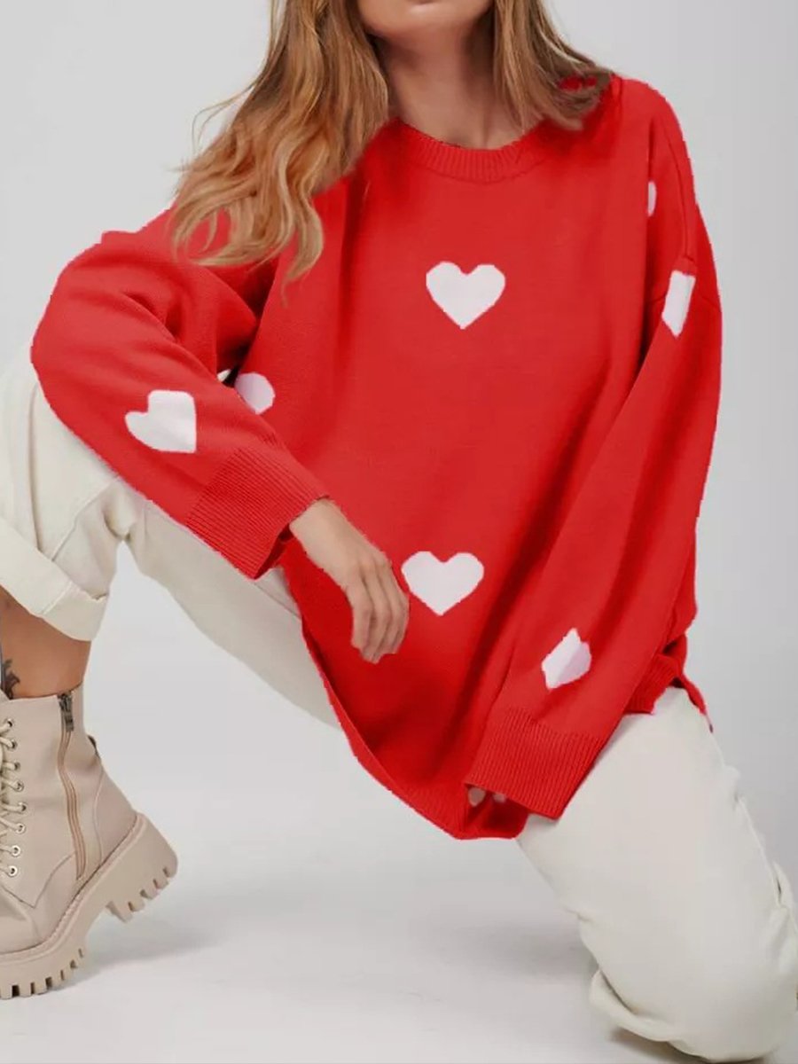 Long Sleeve Printed Knitted Sweater Long Sleeve Printed Knitted Sweater