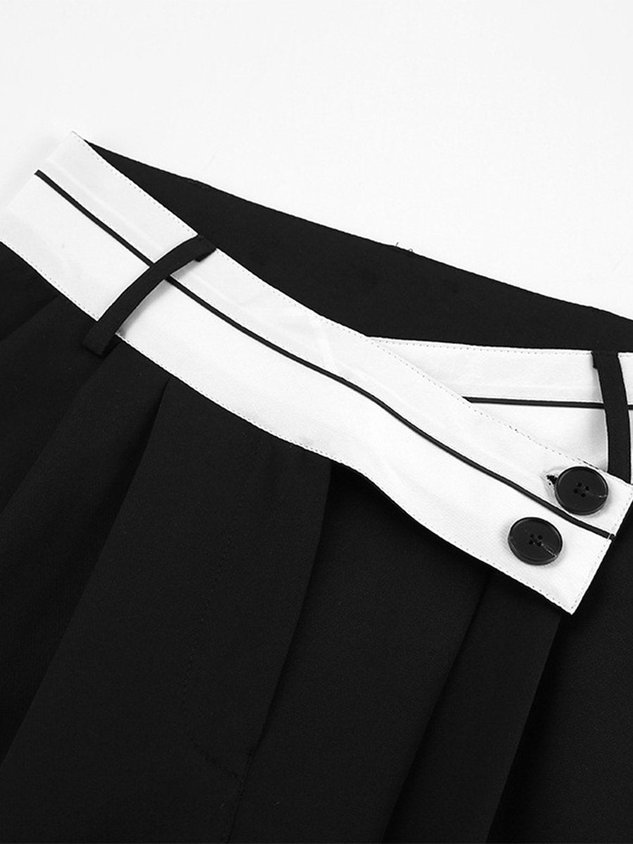 Chic Contrast: High-Waisted Black and White Wide-Leg Pants Chic Contrast: High-Waisted Black and White Wide-Leg Pants