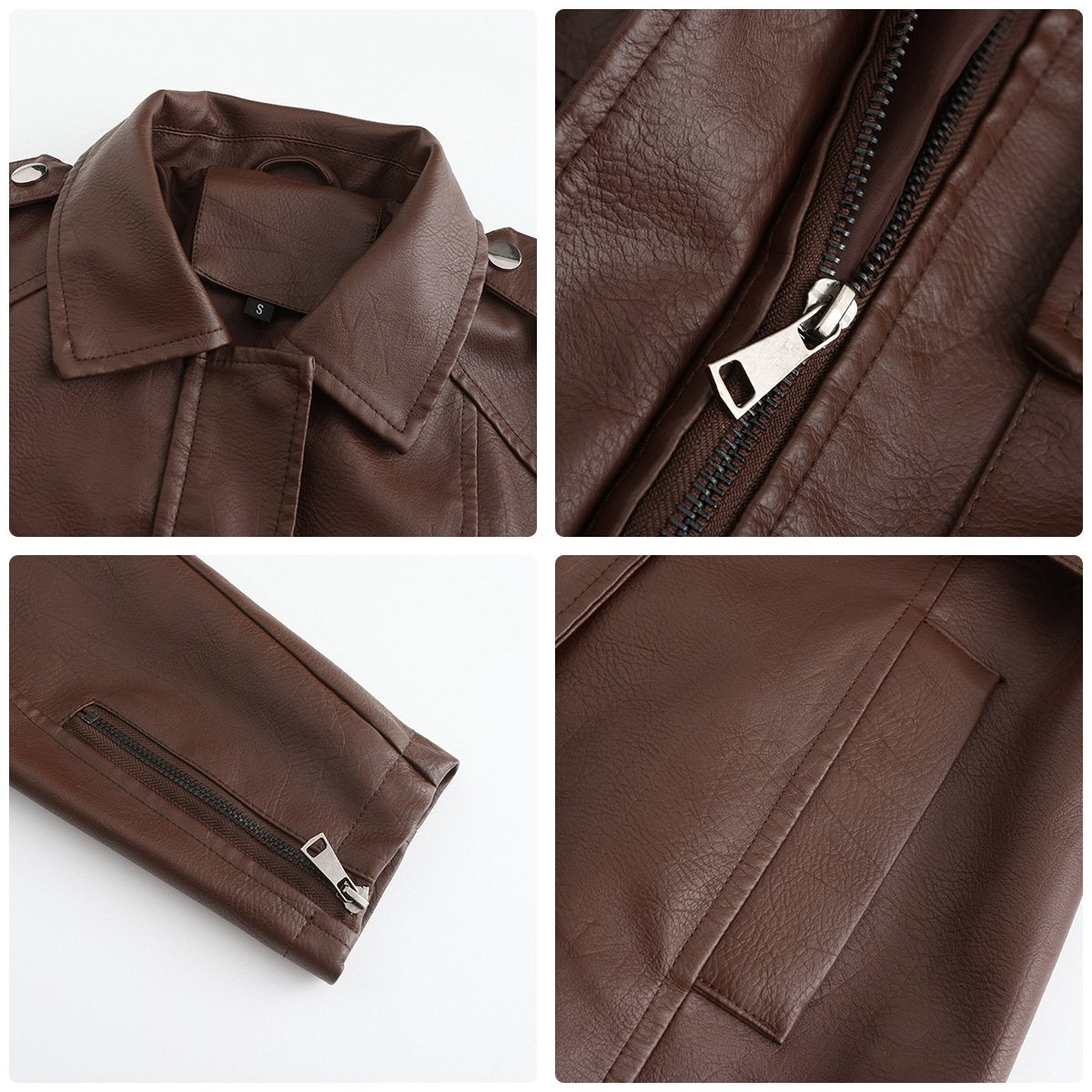 Classic Faux Leather Plain Long-sleeved Trench Coat with Belt Classic Faux Leather Plain Long-sleeved Trench Coat with Belt