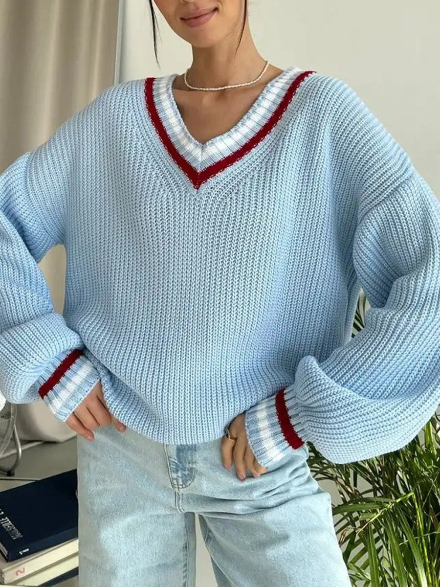 V-neck Long-sleeved Sweater V-neck Long-sleeved Sweater