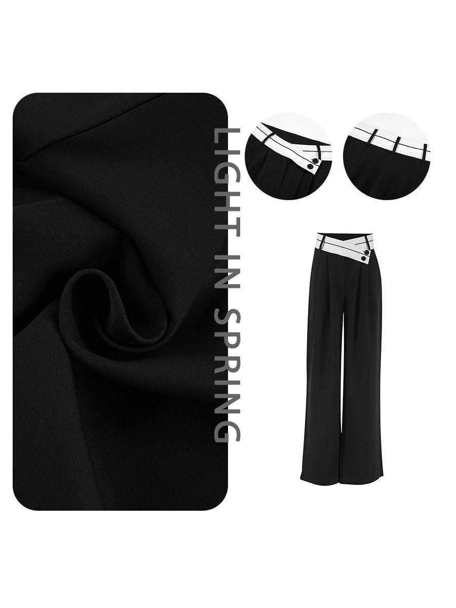 Chic Contrast: High-Waisted Black and White Wide-Leg Pants Chic Contrast: High-Waisted Black and White Wide-Leg Pants