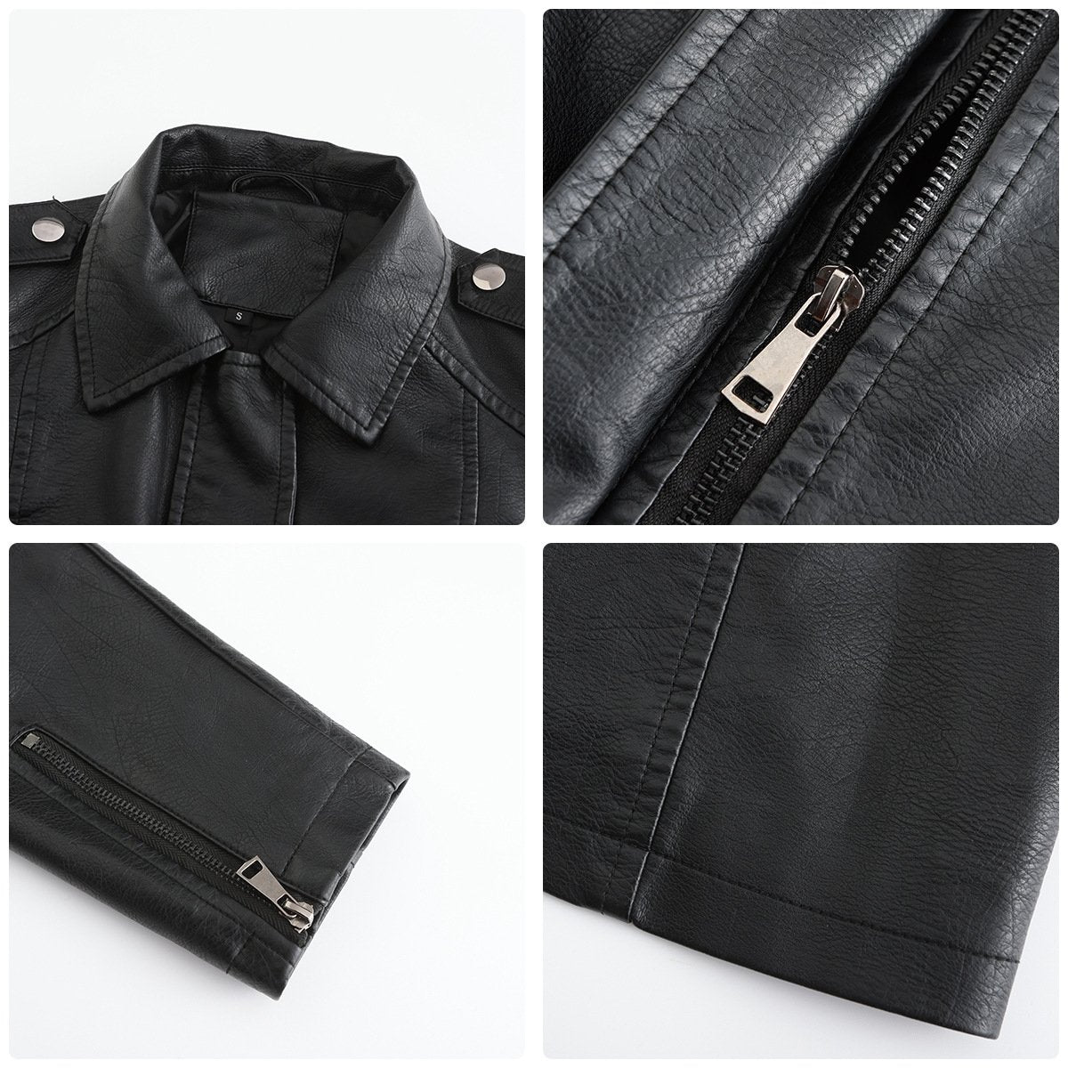 Classic Faux Leather Plain Long-sleeved Trench Coat with Belt Classic Faux Leather Plain Long-sleeved Trench Coat with Belt
