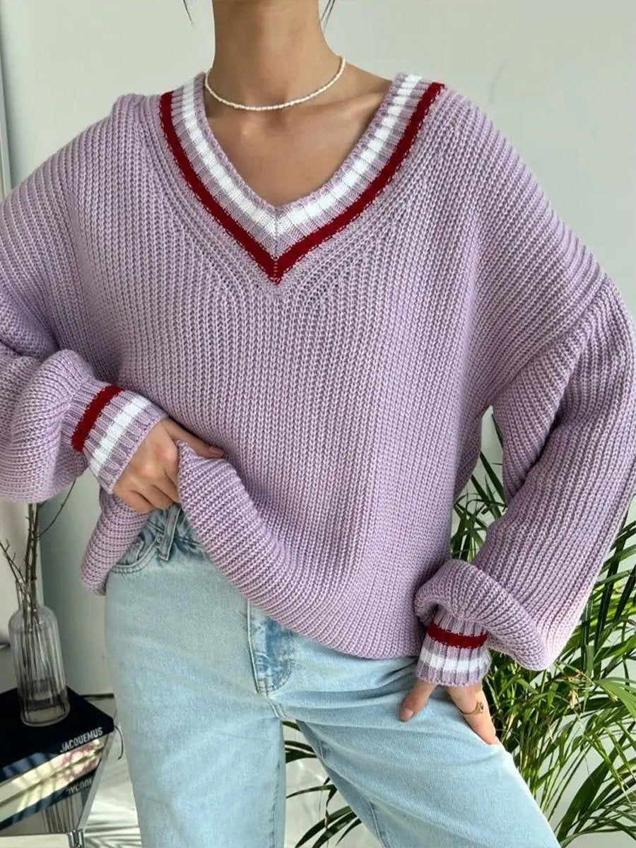 V-neck Long-sleeved Sweater V-neck Long-sleeved Sweater